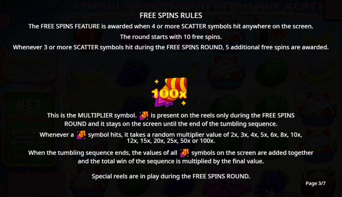 Oishii Bonanza slot game free spins rules